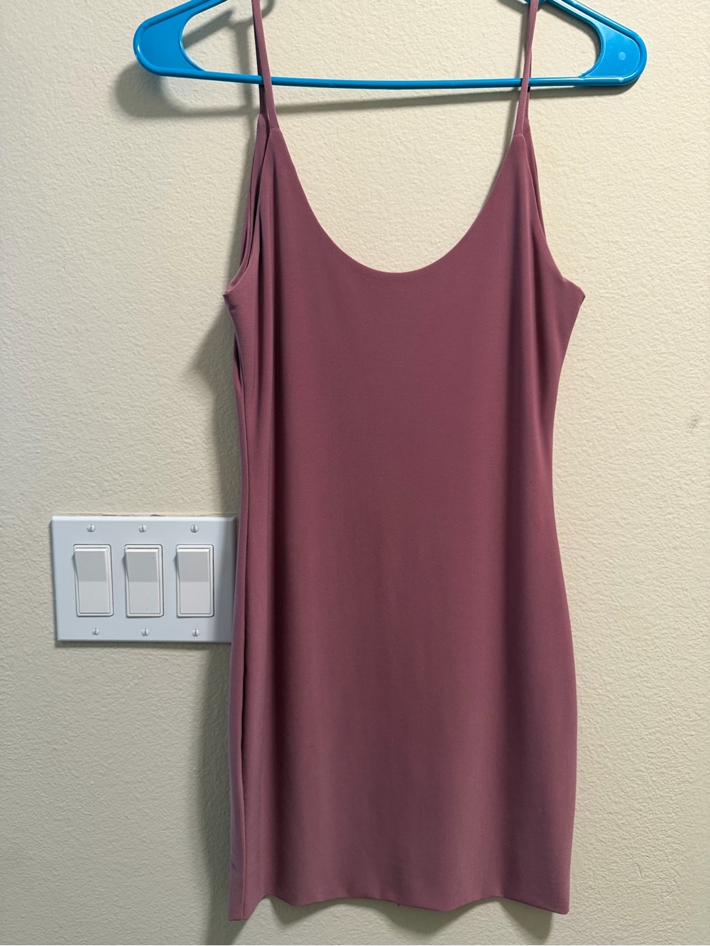 Slim Slip Dress in Mauve - Women's Simple Strappy Dress